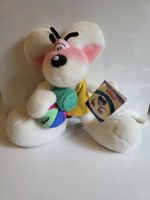 Plüschfigur Diddl mit Ball und Etikett 