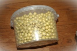 Deko-Perlen gelb 8-16mm, Eimer 2.5l Basteln, Top Zustand NEU