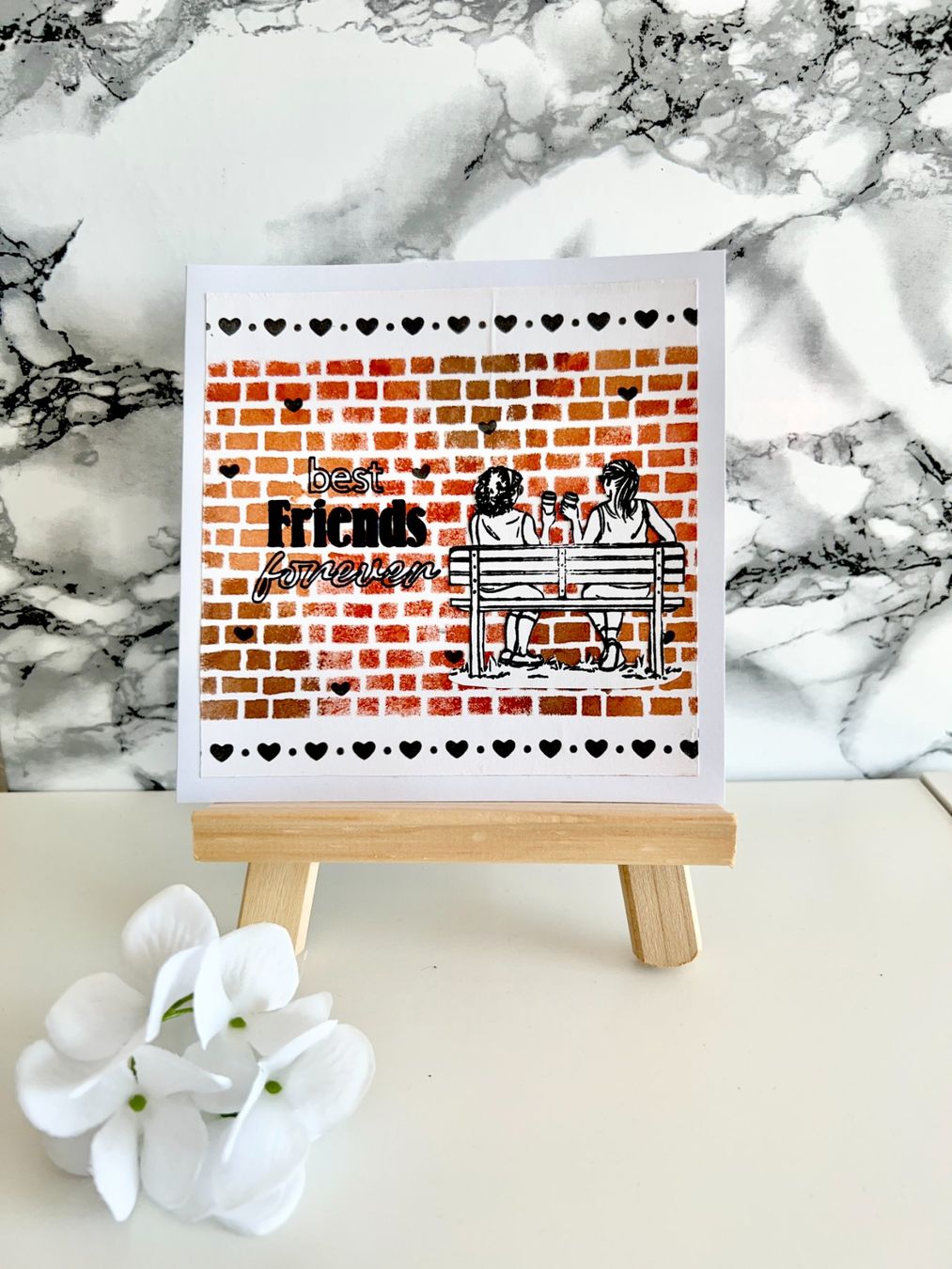 Cartoline: Handgemachte Karte "Best Friends" Freundschaft – Nuovo e nell'imballaggio originale da Hitzkirch venduto da cindys_handwerk