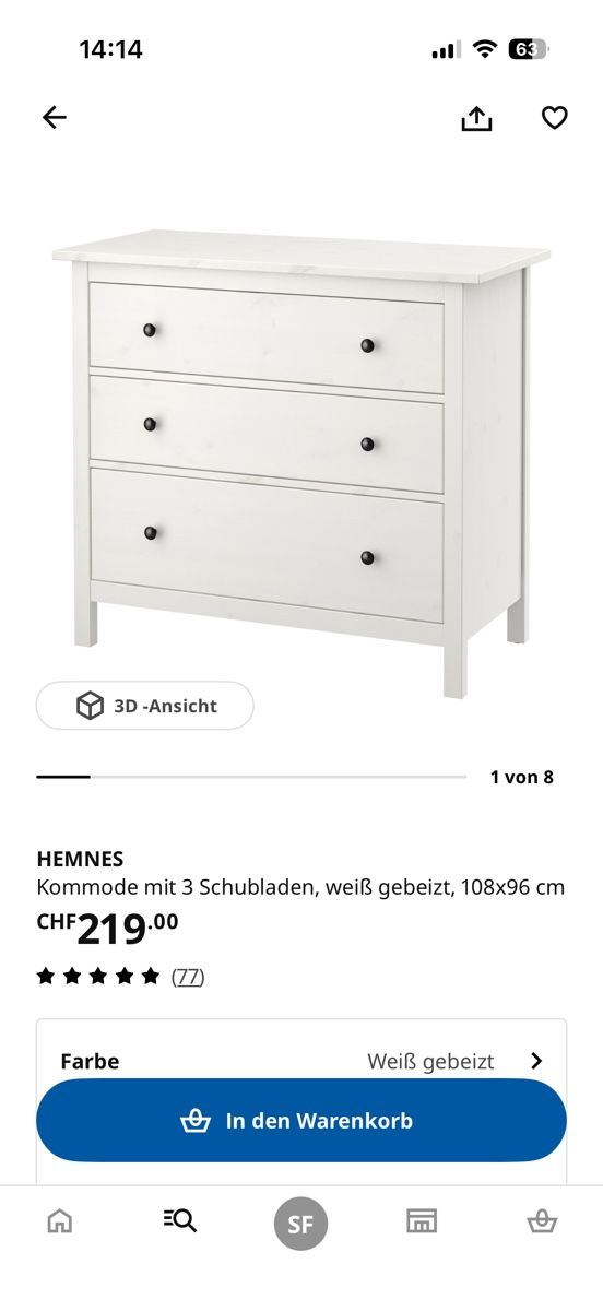 Ikea Kommoden: Weisse Ikea Kommode mit 3 Schubladen – Gebraucht aus Luzern von smilla.f 5