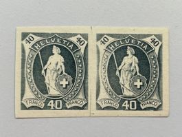 Probedruck Stehende Helvetia 40 schwarz Doppel