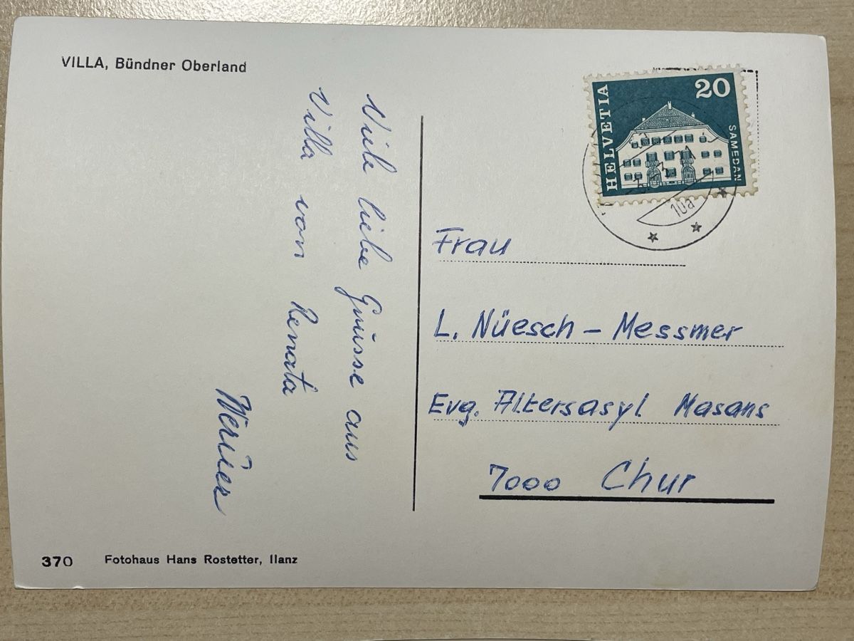 Ansichtskarten: Alte Ansichtskarte von Villa GR, mit Briefmarke – Gebraucht aus Ehrendingen von renue 1