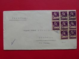 1930, Nr.184 (TELL) 8er-Einheit auf Brief von BIASCA (TI)