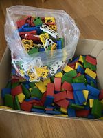 Holz Domino Steine Tiere 80er Jahre Holzspielzeug