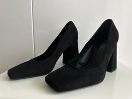 WIE NEU👠Décolleté Schwarz Wildleder Grösse 38.5-NP CHF 90.-