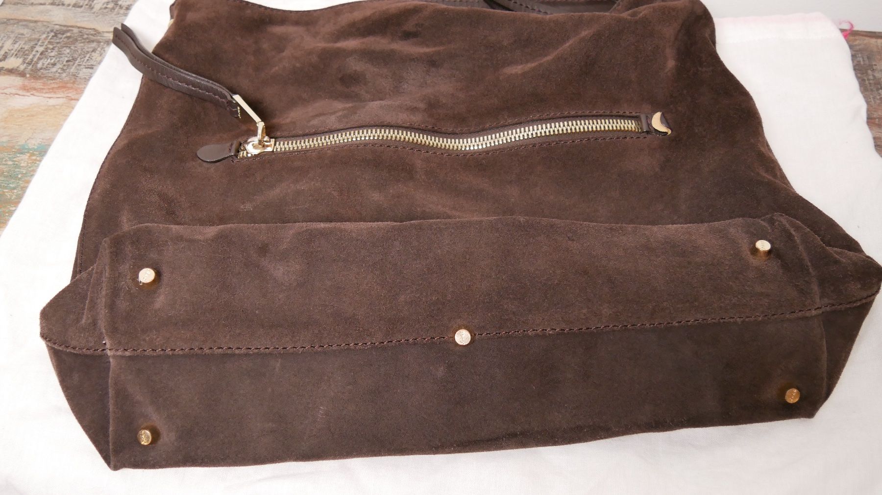 Abro Borse da donna: Abro Wildledertasche braun Shopper weiches Leder echt – Nuovo e nell'imballaggio originale da Zürich venduto da julia_vina 5