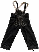 Lederhose schwarz mit Trägern gebrauchter Zustand