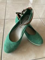 Tamaris Trend Sommerschuhe, Leder, Grün, Gr. 38, Top Zustand