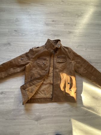 Warme Winterjacke im Lederlook, Grösse 2XL, Top Zustand