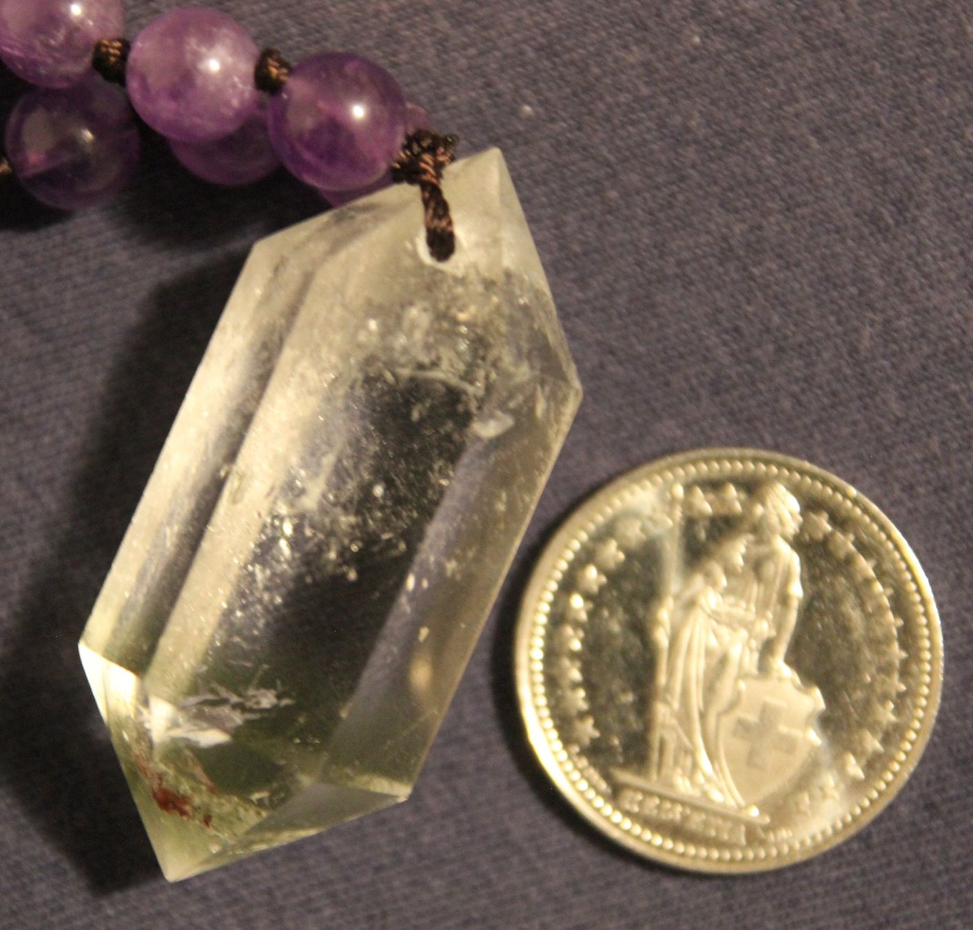 Ketten: Neu: Mega Bergkristall Amethyst Kette Collier 68 cm lang – Neu (gemäss Beschreibung) aus Matten b. Interl von EdelsteineInterlaken 4
