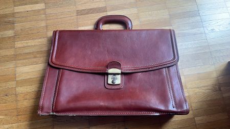 Elegante cartella vintage in vera pelle