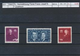 1943 FL, "Vermählung Fürst Franz Josef II.", ** postfrisch