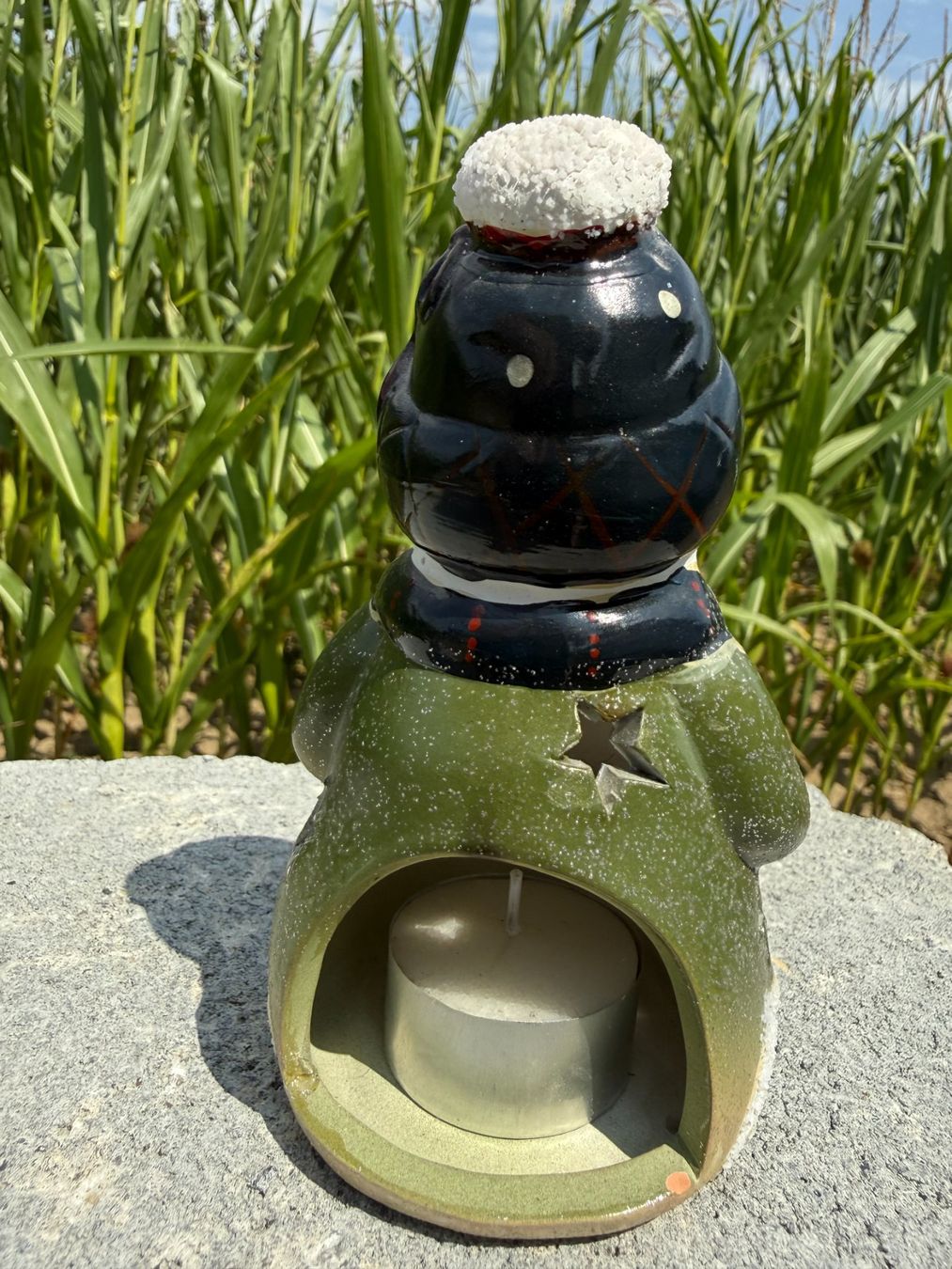 Kerzenständer: KERAMIK  WINDLICHT  TEELICHT  SCHNEEMANN – Gebraucht aus Subingen von ArtBead 4