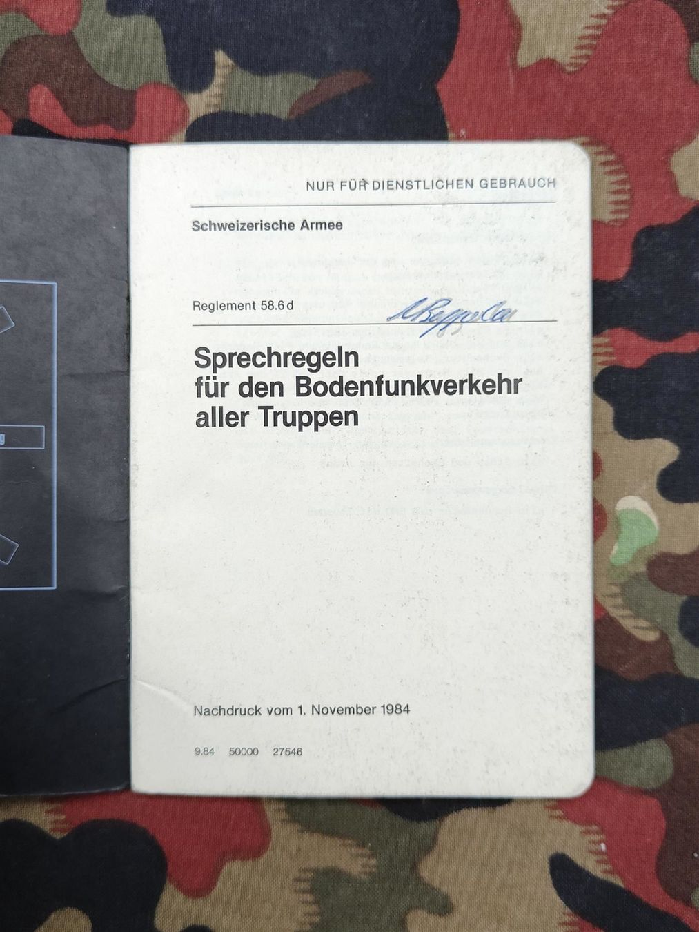 Libri: Reglement 58.6 d Sprechregeln Bodenfunk – Usato da Bauma venduto da SwissMilitaria 2