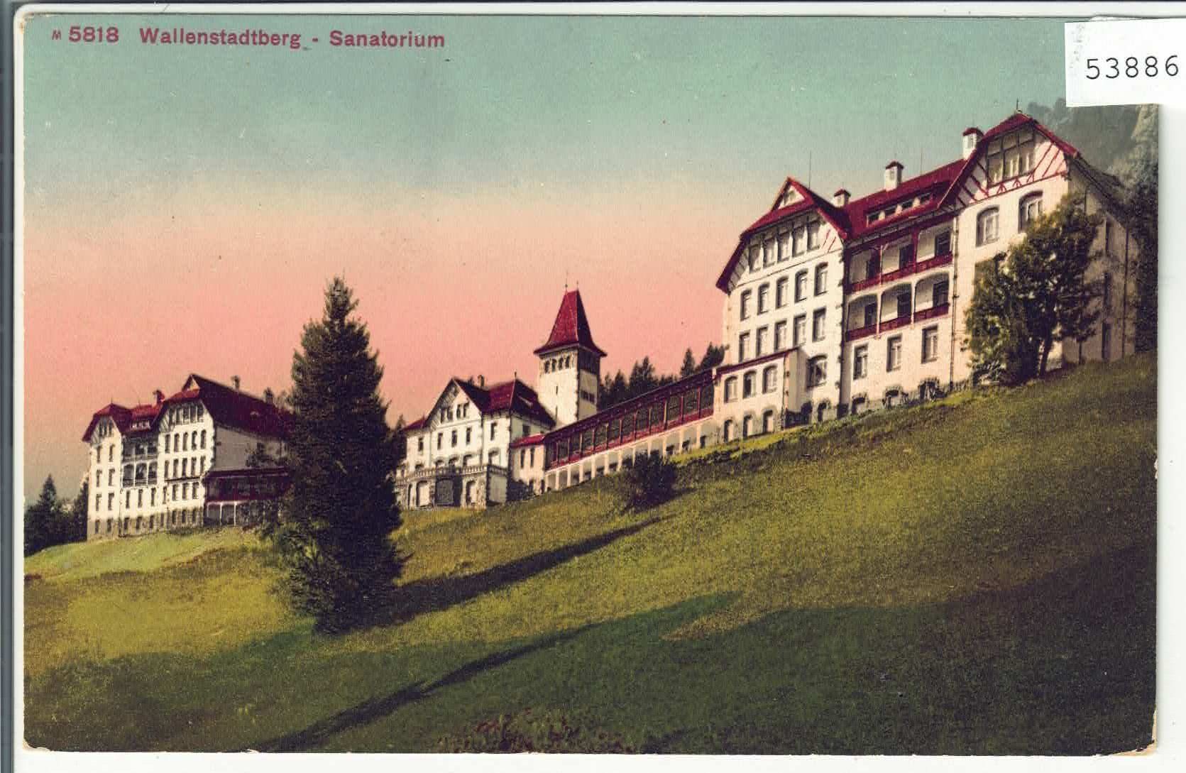 Cartoline postali: Wallenstadtberg - Sanatorium - Litho – Usato da Ettingen venduto da Kartenplanet