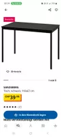 IKEA Tisch SANDBERG schwarz Masse 110x67 cm neuwertig