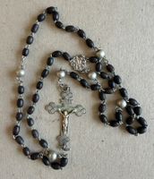 🟡antiker Rosenkranz mit Kreuz Anhänger - religiöses Relikt