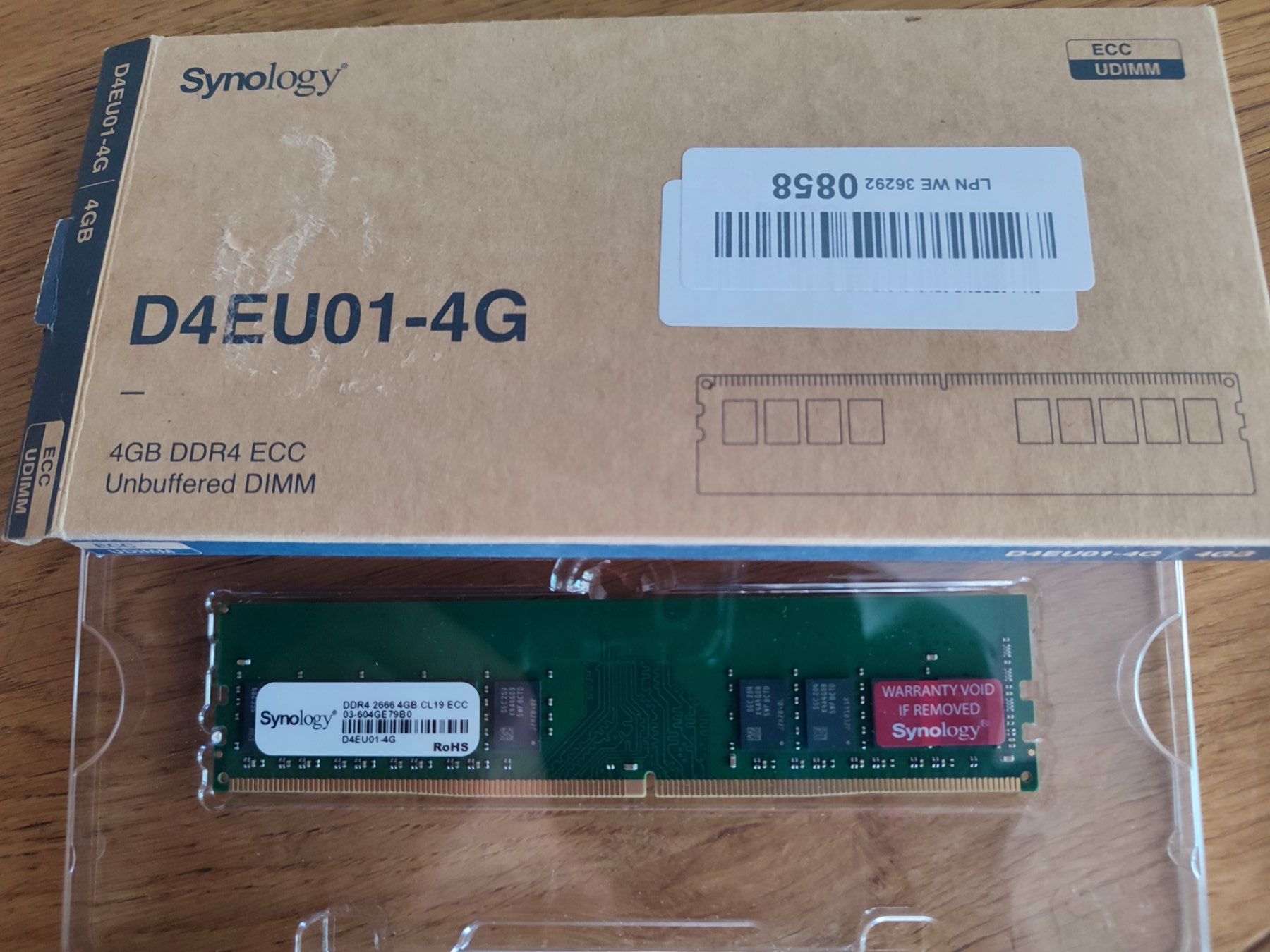 Memoria / RAM: RAM Synology D4EU01-4G  (4 GB) – Nuovo e nell'imballaggio originale da Confignon venduto da nar_9q26