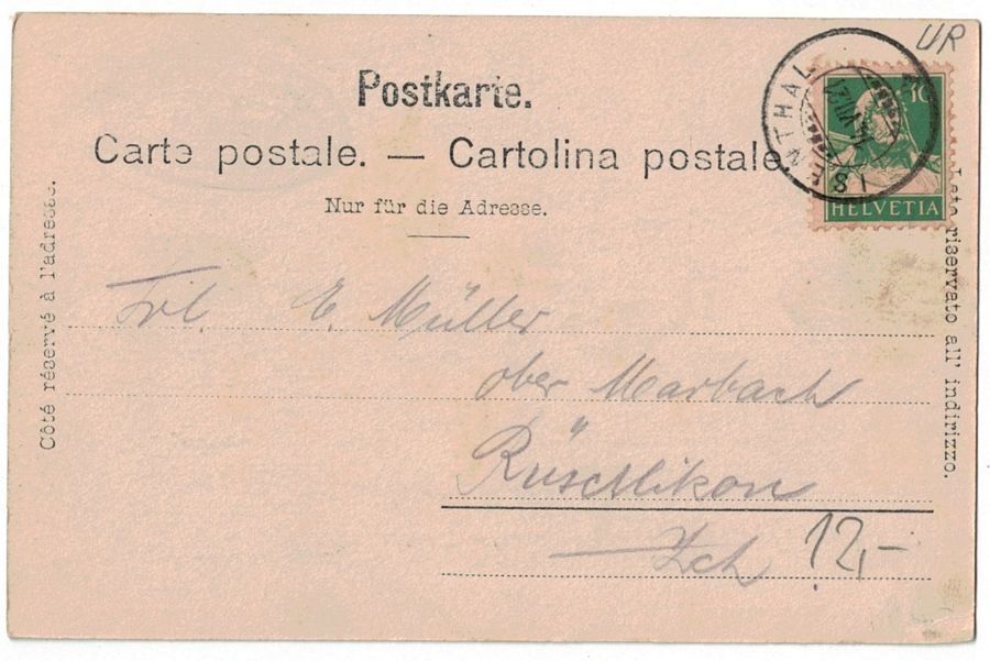 Ansichtskarten: Isenthal, gelaufen 1921 – Gebraucht aus Frauenfeld von POML 1