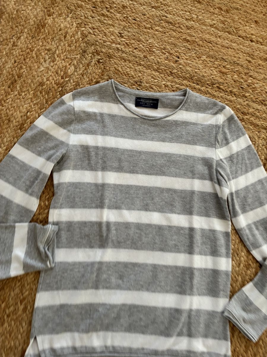 Pull&Bear Maglioni & Felpe: Pullover Pull&Bear gestreift grau weiss.S. Top Zustand  – Usato da Dübendorf venduto da mar_s66c 3