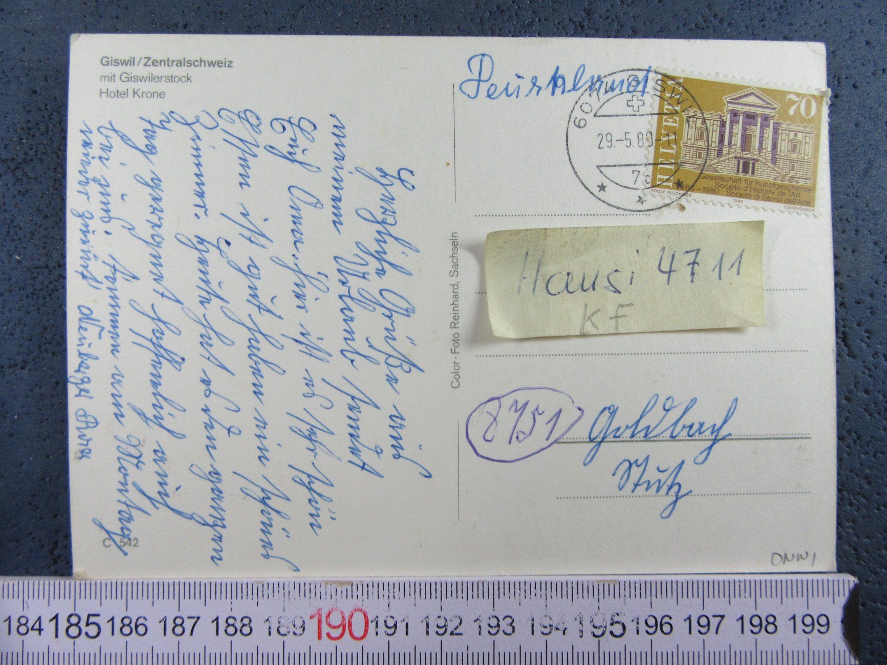 Cartoline postali: GISWIL AK ONW – Usato da Ettingen venduto da Hausi4711 1