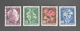 1948 PJ Alpenblumenbilder ganzer Satz ʘ J125-J128