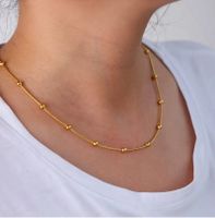 18k vergoldete Kette mit Kugeln, Edelstahl, trendy!