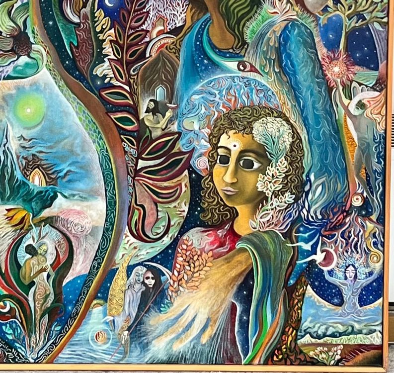 Künstler ? Grosses Gemälde  Oel auf Leinwand  102x102cm 5