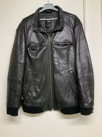 Herren Lederjacke Pierre Cardin schwarz Grösse 52