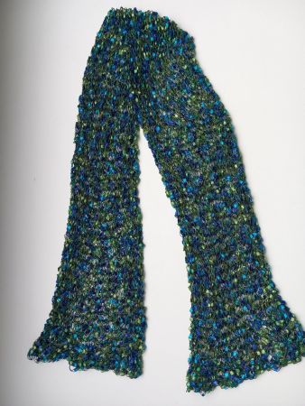 Stylischer, leichter Sommerschal, blau grün, neu, unikat