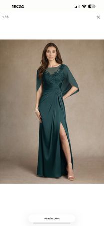 Elegantes Festkleid Smaragdgrün, Gr. 34/36