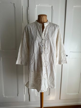 HALLHUBER - Blusenkleid crème Lochstickerei 42