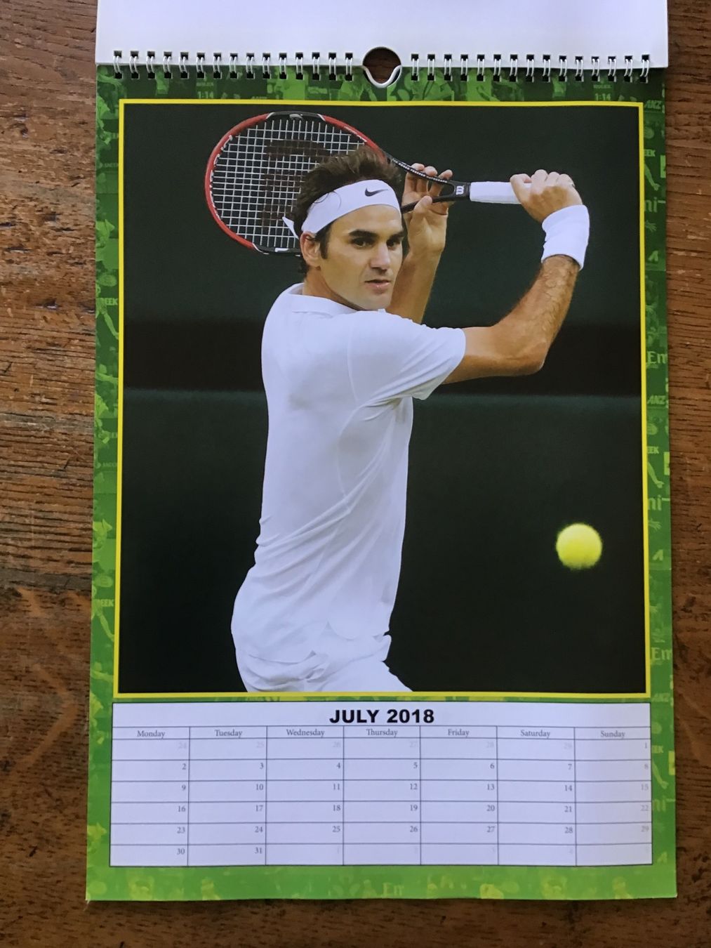 Calendari: Calendrier 2018 Roger Federer + poster – Usato da Fully venduto da Ruby97 4