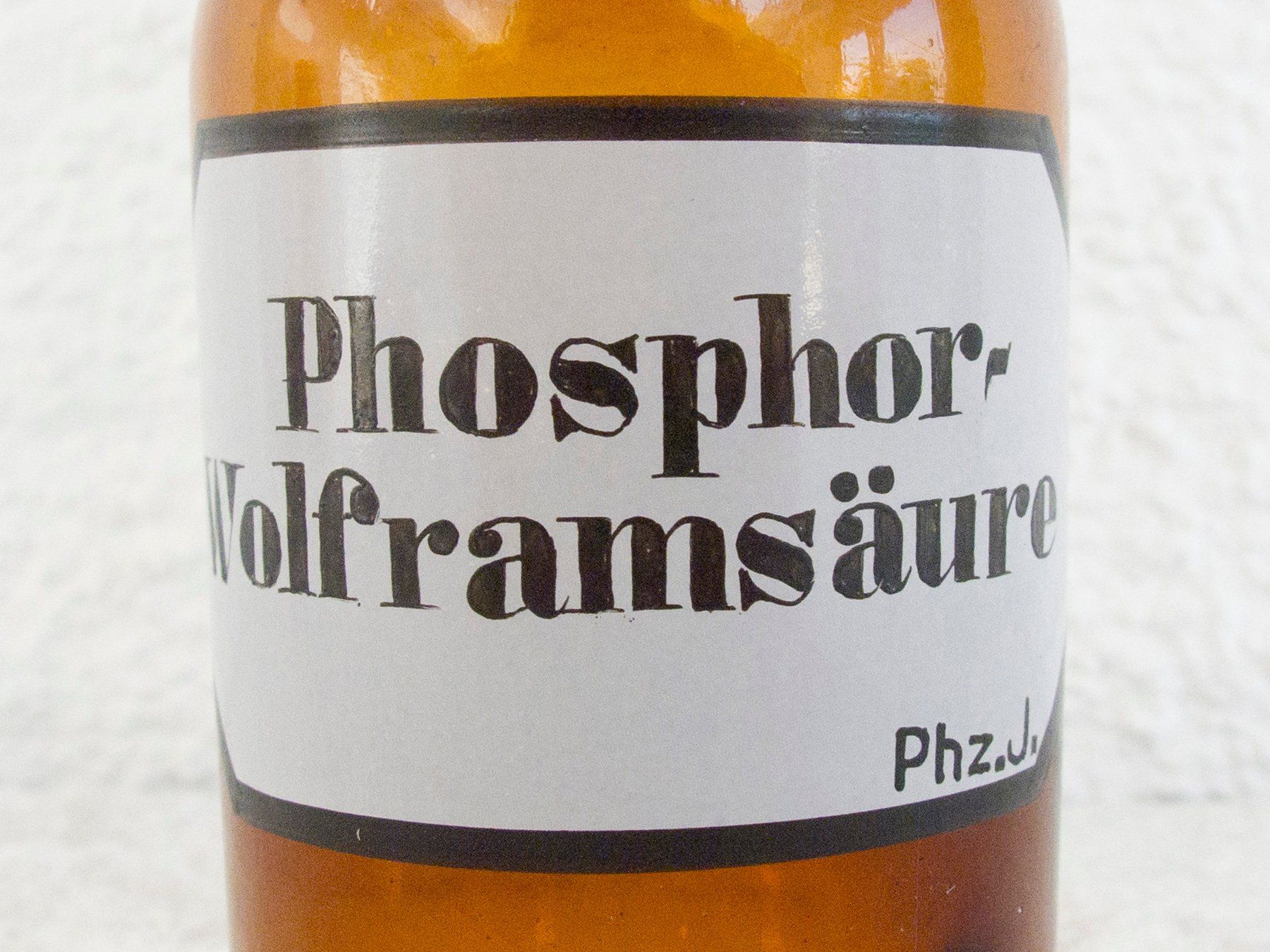 Accessori da laboratorio: APOTHEKER FLASCHE PHOSPHOR WOLFRAMSÄURE Vintage 1910 – Usato da Blauen venduto da wosonst