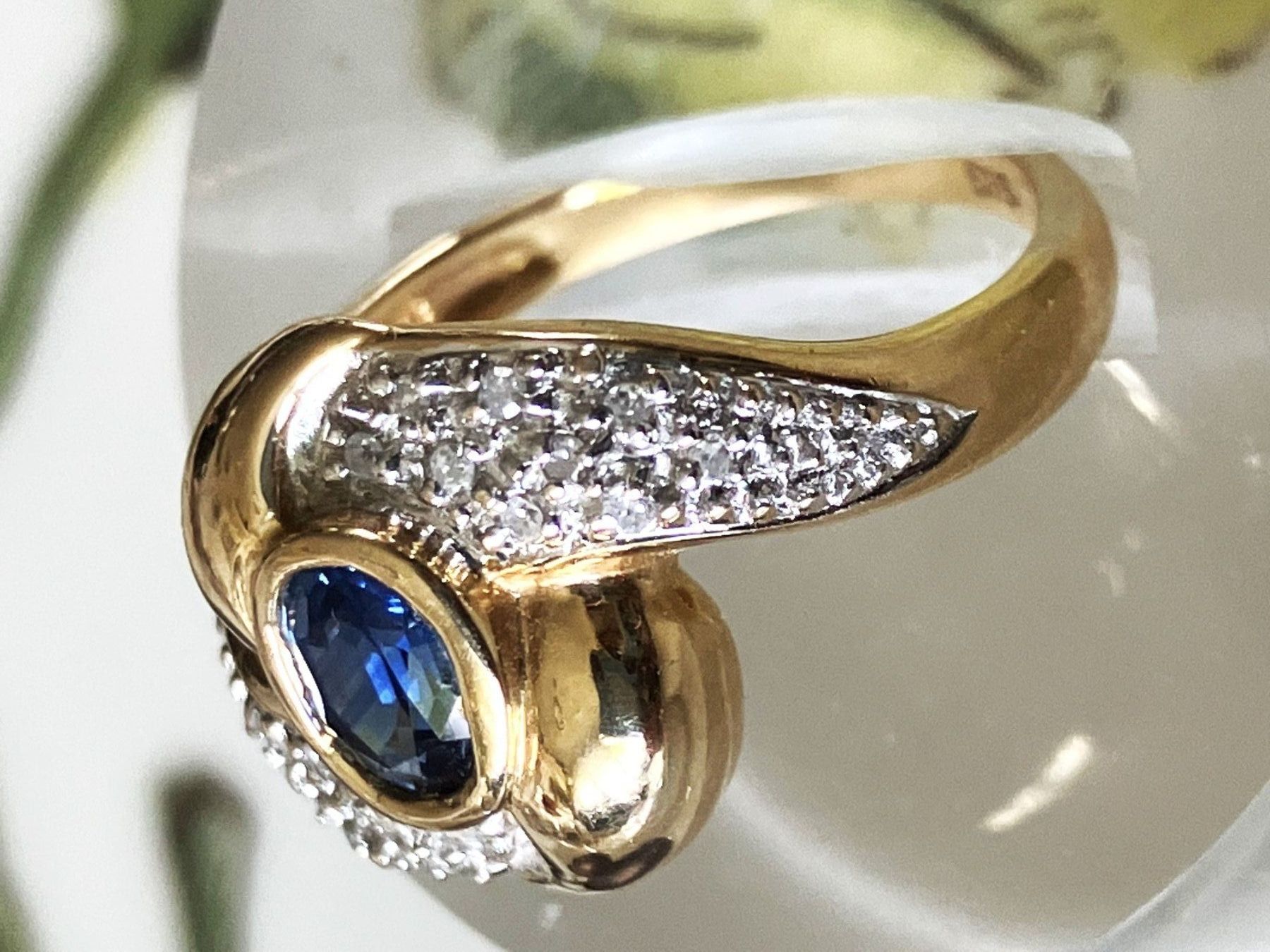 Anelli: TOP SAPHIR BRILLANT Ring ca 0,80ct 585er GG **VERSAND** – Usato da Goldach venduto da bonnyrio 2