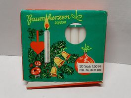 20 echte Baumkerzen Weihnachten aus DDR-Zeiten, weiss, 10 cm