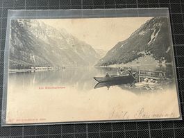 Klöntalersee mit 2 Ruderbooten, 1902
