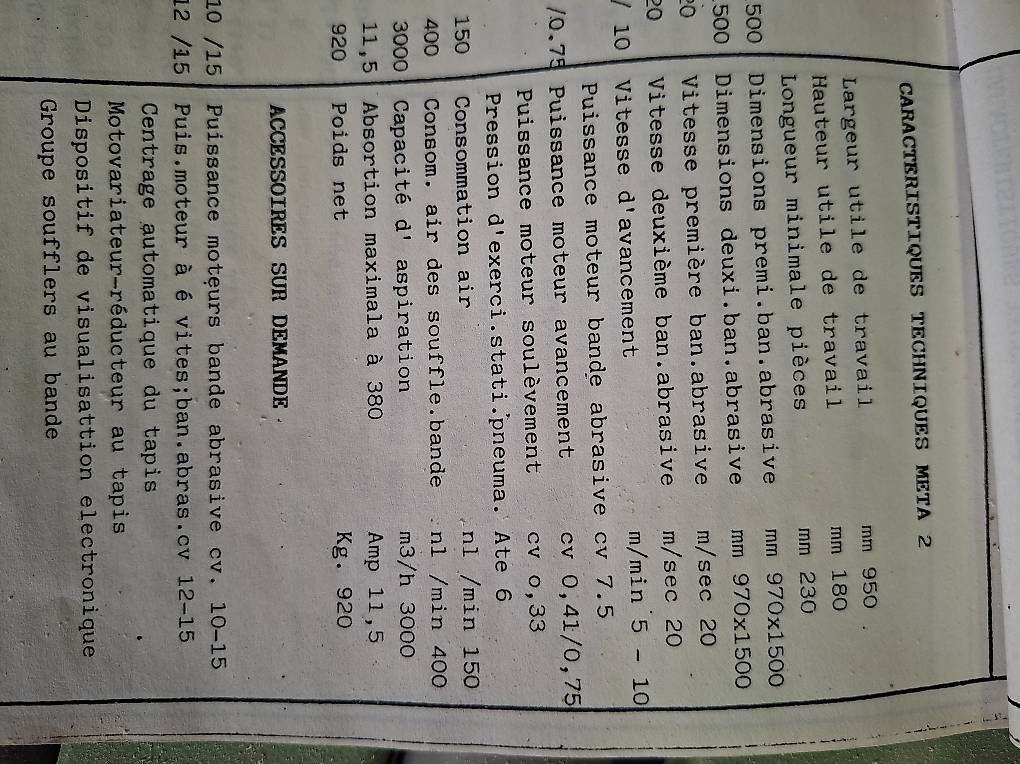 Toutes les machines: Ponceuse calibreuse  – D'occasion à La Sagne NE par Crebou 1