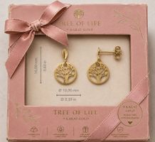 9 Karat Gelbgold Lebensbaum Ohrringe