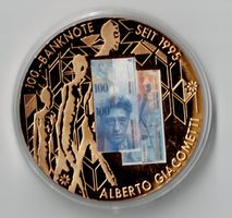 Seit 1995_100.00 Banknote_Alberto Giacometti_auf Medaille