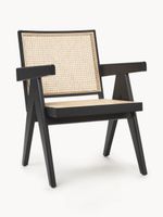 WESTWING Design Holz Loungesessel mit Wiener Geflecht