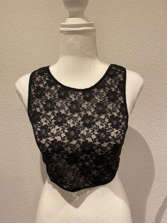 Schönes neue Summer Top/Bustier, schwarz, Spitze, Gr. M
