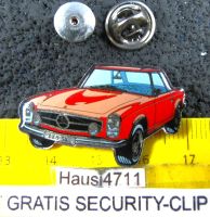MERCEDES BENZ 280SL CABRIO AUTO PIN GLASIERT m SECURITY-CLIP