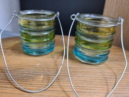 2  Teekerzen Kerzengläser zum Hängen 5. 5x H 6cm