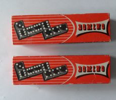 Dominospiele, zwei, vintage, 50er - 60er Jahre