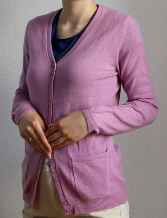 Giacche: Hell violette Strickjacke aus 100% Kaschmir Gr.S – Usato da Luzern venduto da Simona15 3