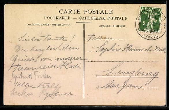 Ansichtskarten: Melide, Ponte di Melide col Monte San Sa – Gebraucht aus Berlin von bartko-reher 1