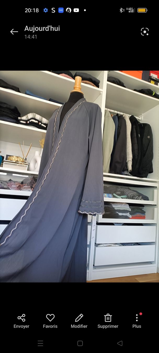 Vestiti: Abaya élégante grise avec broderie – Nuovo e nell'imballaggio originale da La Chaux-de-Fonds venduto da Luxary.25cachmirepro 8