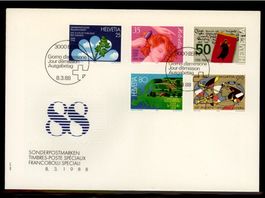 1988, FDC, Sonderpostmarken I (Nr. 758–762)