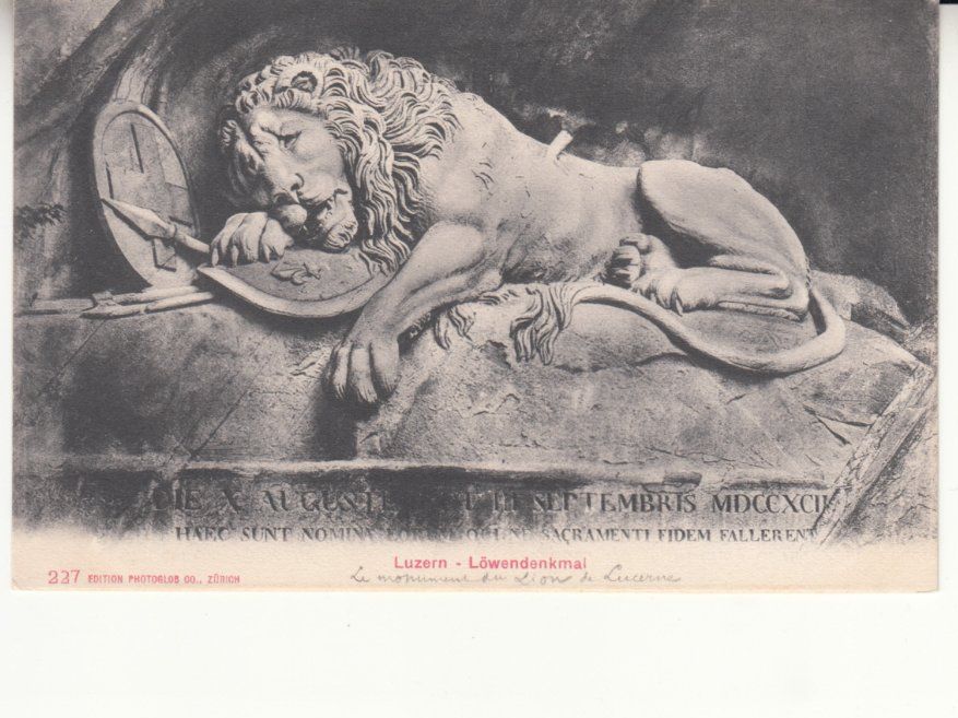 Cartoline postali: Luzern Löwendenkmal ca. 1910 – Usato da Bürglen TG venduto da StampGraf